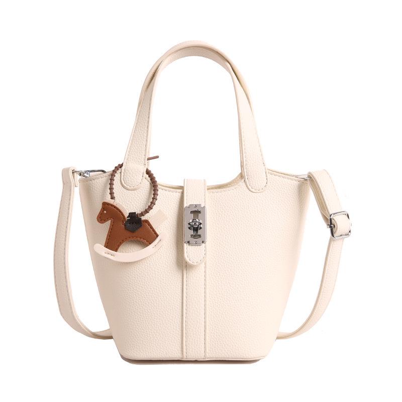 Korean Style Lychee Texture Women's Crossbody Bucket Bag - 2026 Fashionable & Versatile Handheld Vegetable Basket