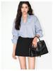 Salt-Toned Striped Long Sleeve Casual Shirt for Women - Spring/Autumn 2026