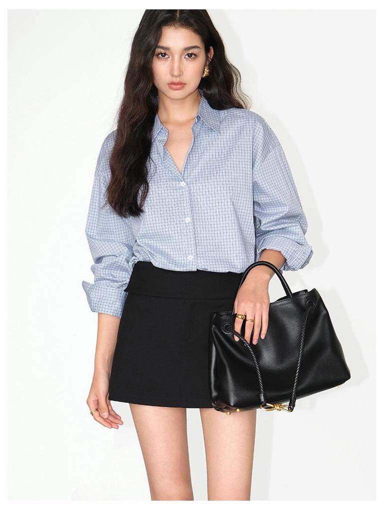 Salt-Toned Striped Long Sleeve Casual Shirt for Women - Spring/Autumn 2026