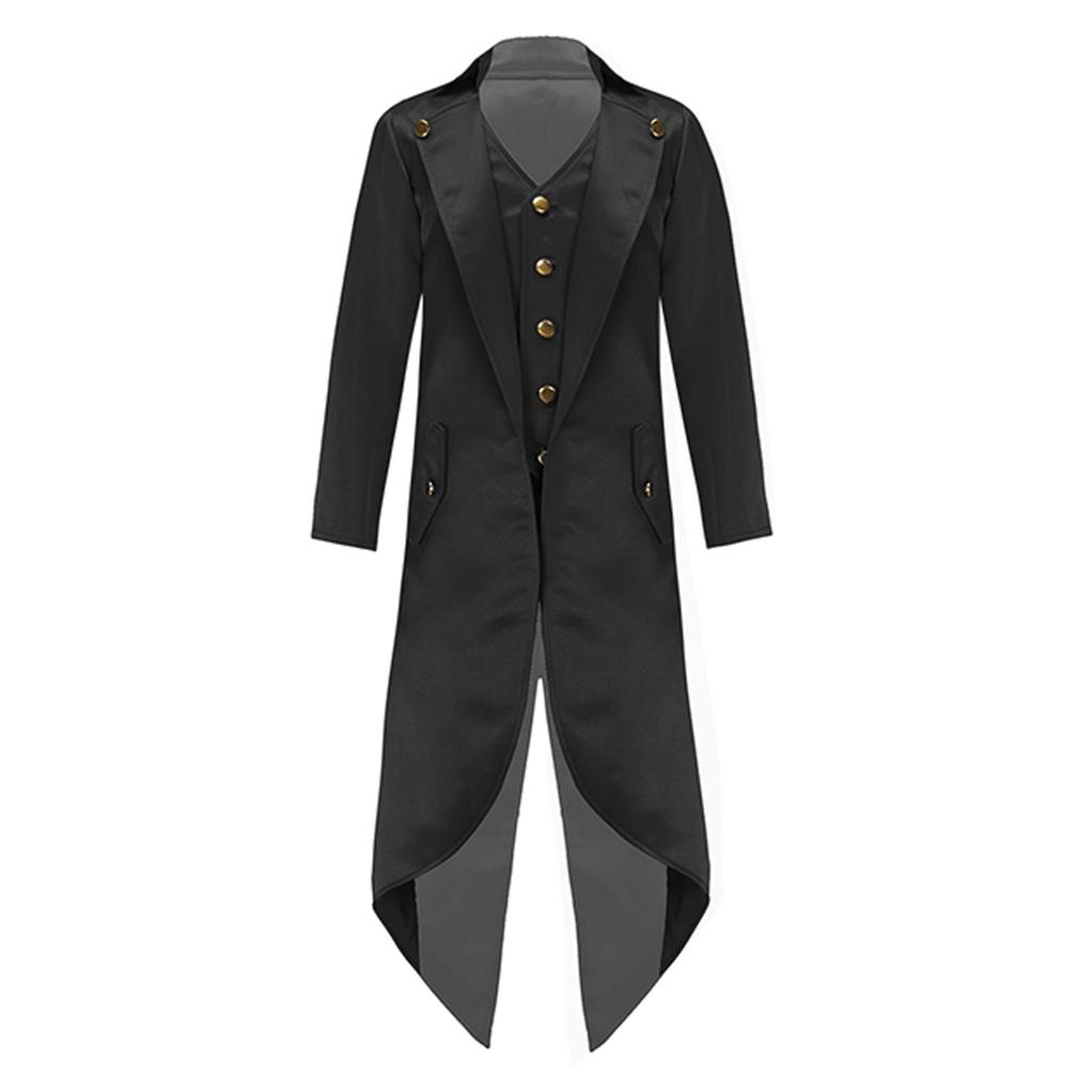 Costume Steampunk médiéval pour enfants garçons et filles, manteau d'Halloween, veste victorienne, faux manteau deux pièces