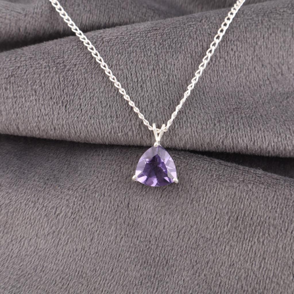 Iolite Gemstone 925 Sterling Silver Jewelry Designer Pendant 0.58" Gift For Her CZP-15-7