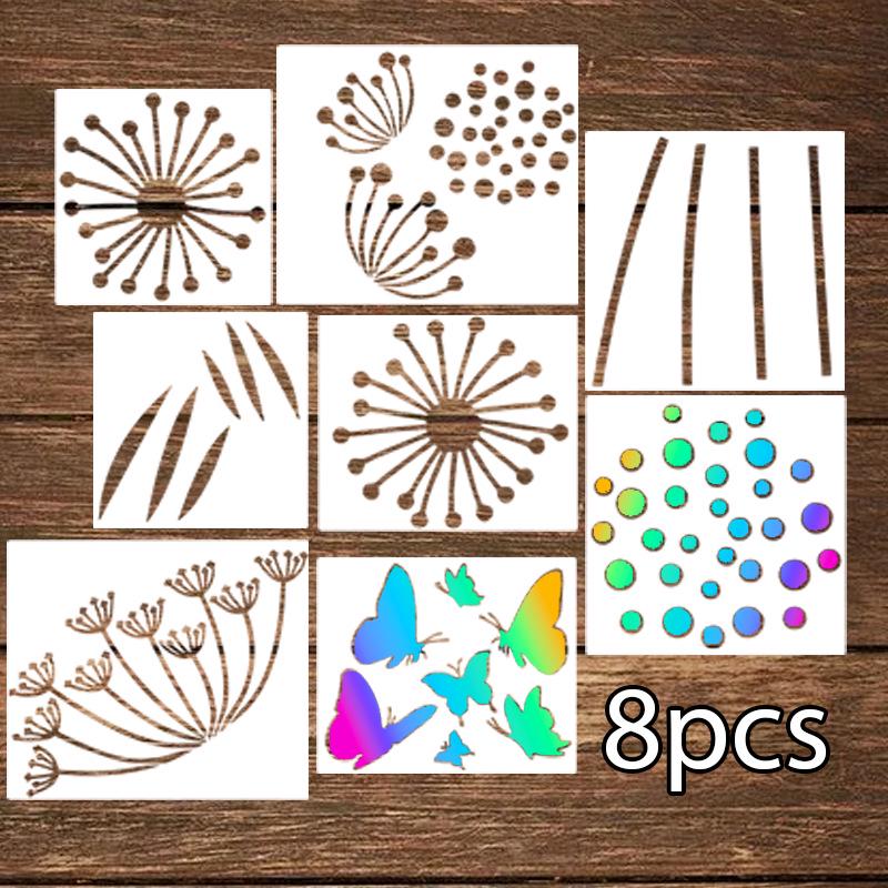 Four Seasons Floral & Animal Stencil DIY Template - Milky White PET