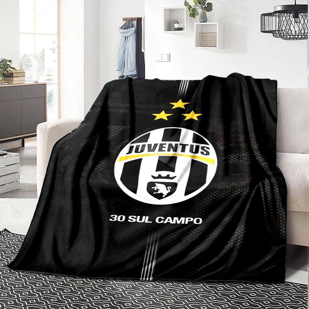 Juventus FC Druck Flanelldecke Hohe Qualität Warm Bequem Decke für Alle Jahreszeiten Perfekt für Geschenke Heimdekoration