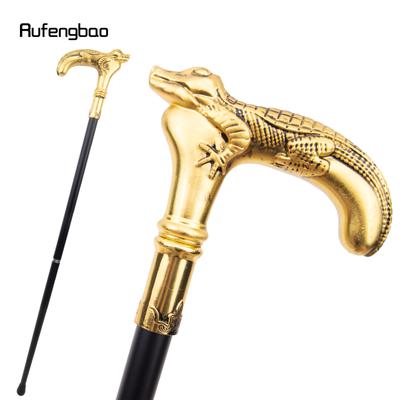 Bastone da Passeggio Lucertola Dorata Moda Decorativo Bastone da Passeggio Gentiluomo Elegante Bastone Cosplay Pomello Pastorale 89cm