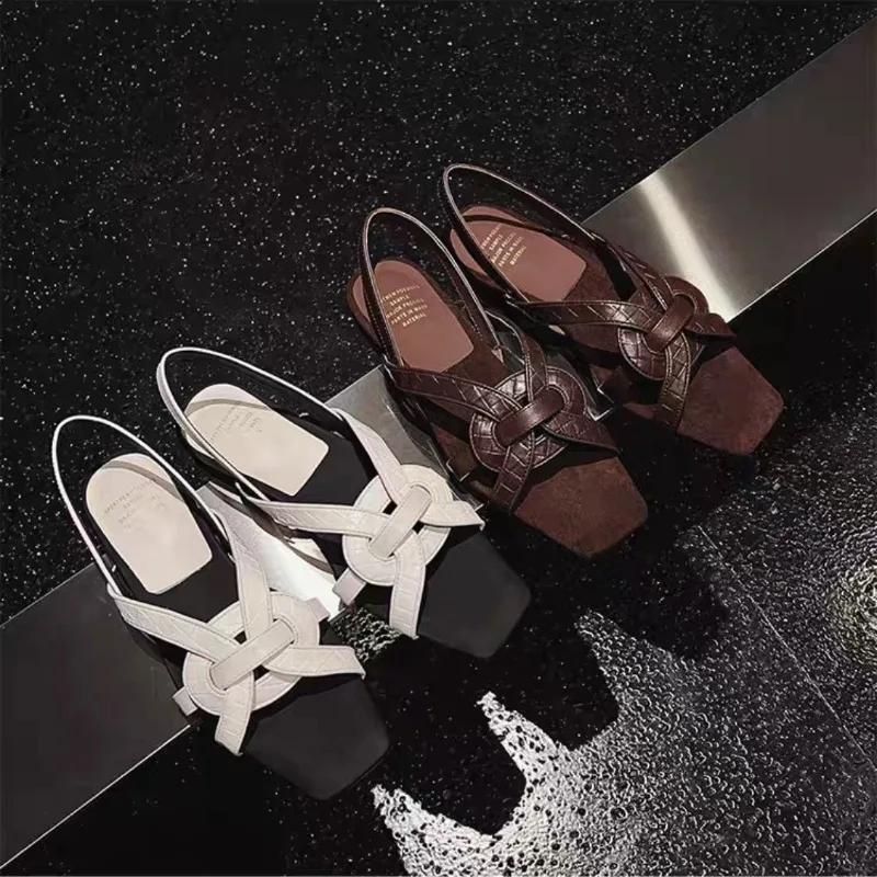 Fashion New Women's Fashion Leather Sandals Summer Woman Roman Shoes Casual Comfort Soft Beach Shoes Female Flat Sandals Size 35-41