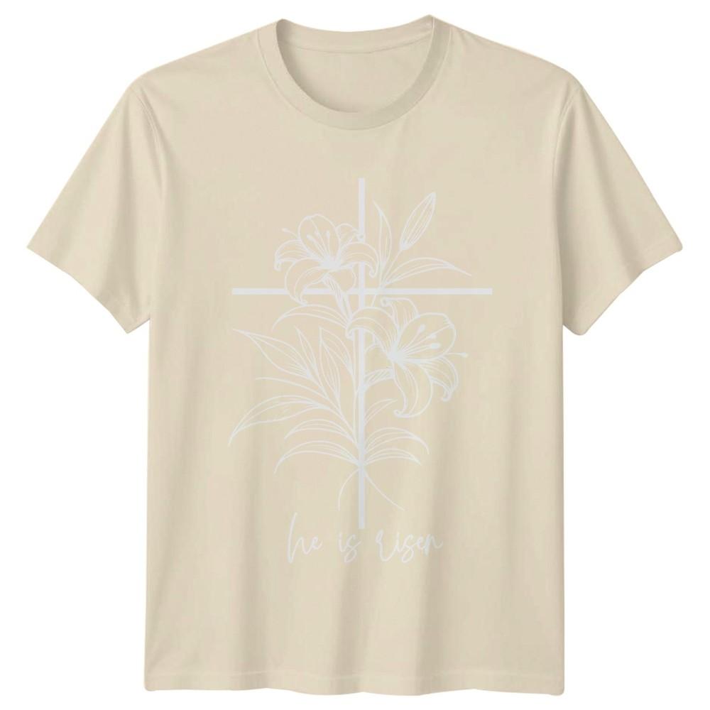 He Is Risen Unisexs TShirt Easter Floral Christian Easter Gift For Her