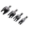 4pcs Claw Type Tapered Plug Cutter 6.35mm Hex Shaft Hole Saw Kit Wood Dowel Drill Set DIY Projects