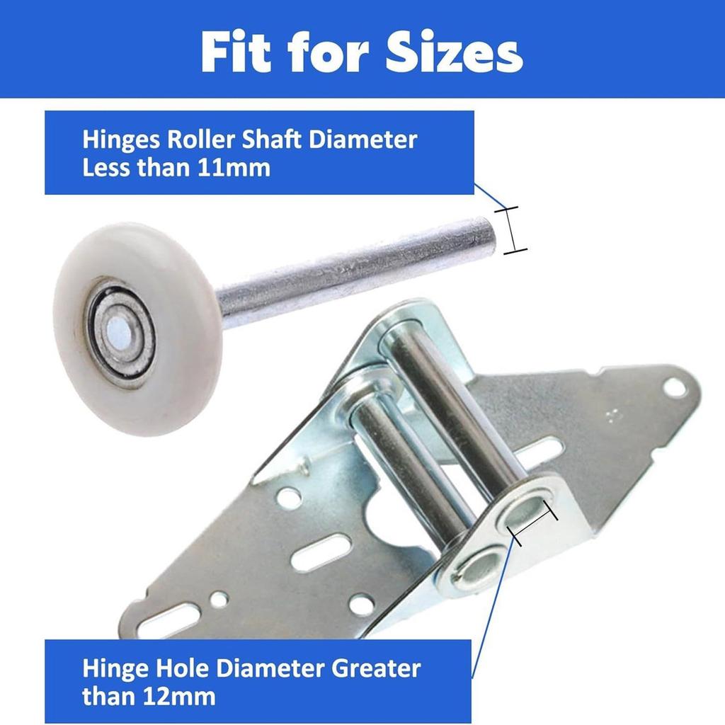 20 set Precisions Garage Door Rollers Easy Installation ABS Door Hinge Rollers Upgrades for Smooth & Quiet Performances