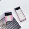 For Samsung Galaxy Z Flip 4 3 Case Gradient Waves Painted Transparent Shockproof Folding Hard Back Cover For Samsung Flip4 Flip3