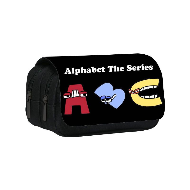 Alphabet Lore Double Layer Pencil Bag With Nylon Material For Students And Collectors