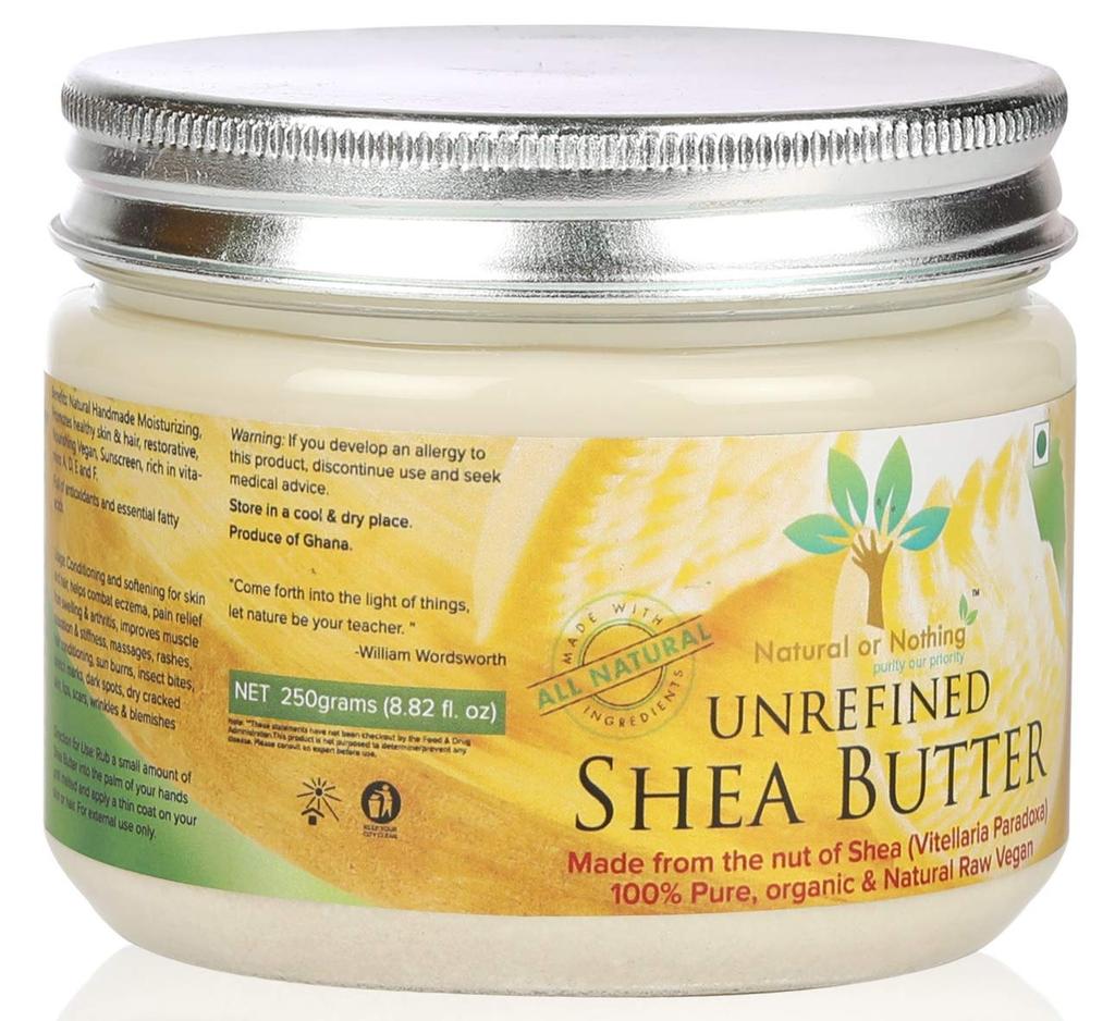 Natural or Nothing Raw Unrefined Organic Shea Butter (250 grams)