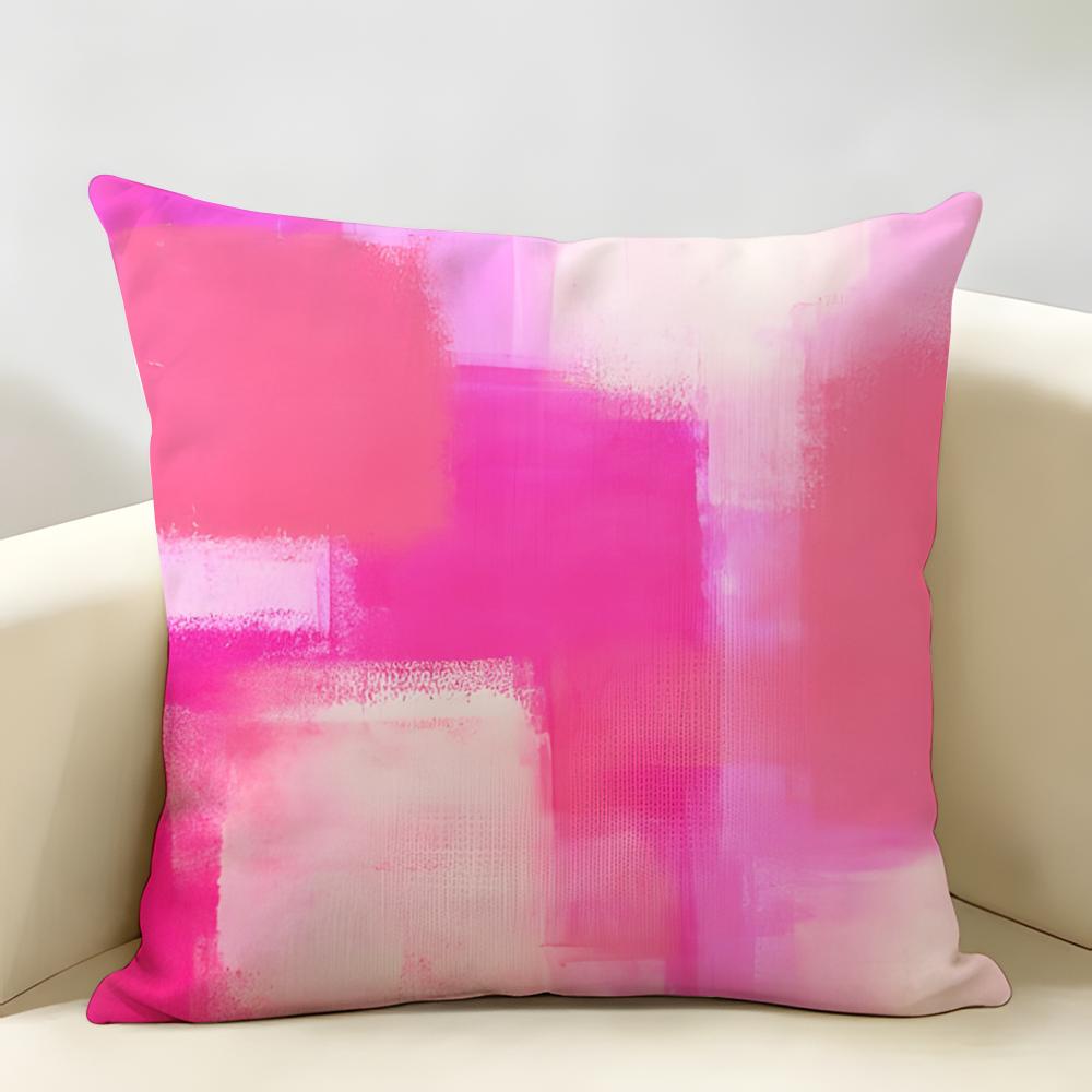 Vintagepink Bstract Pattern Cushion Cover Natural Linen Organic Fabric Double-Sided Printing Breathable Perfect For Home Decor