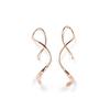 Simple Spiral Threader Earrings Women Irregular Helix Wave Curve Ear Line Cuff Stainless Steel Dangling Earring Fashion Jewelry