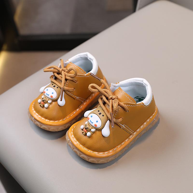 Spring and Autumn New Whistle Boys Single Shoes 0-1-2 Years Old Beef Tendon Sole Called Soft Sole Baby Girl Shoes