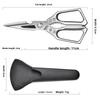 Multifunctional stainless steel, powerful bone-cutting scissors for home use, all-steel food scissors for chicken, fish, meat, and chicken feet