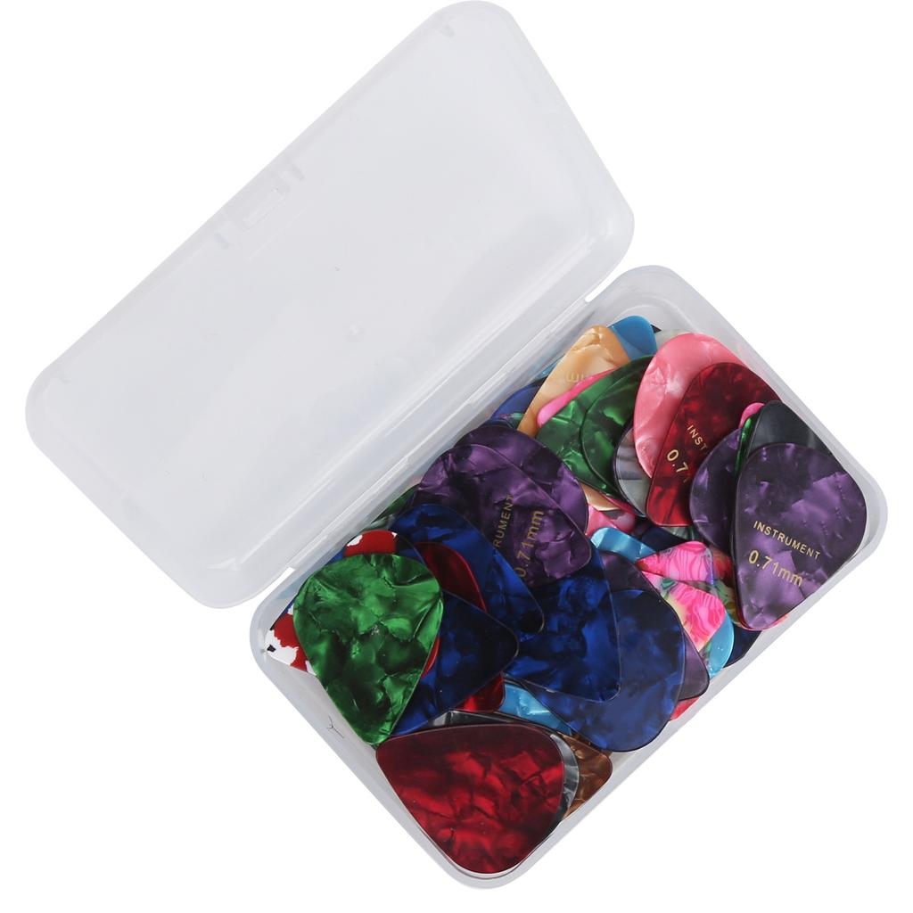 100Pcs Guitar Picks Universal Musical Instrument Parts Accessories Colorful 0.71mm