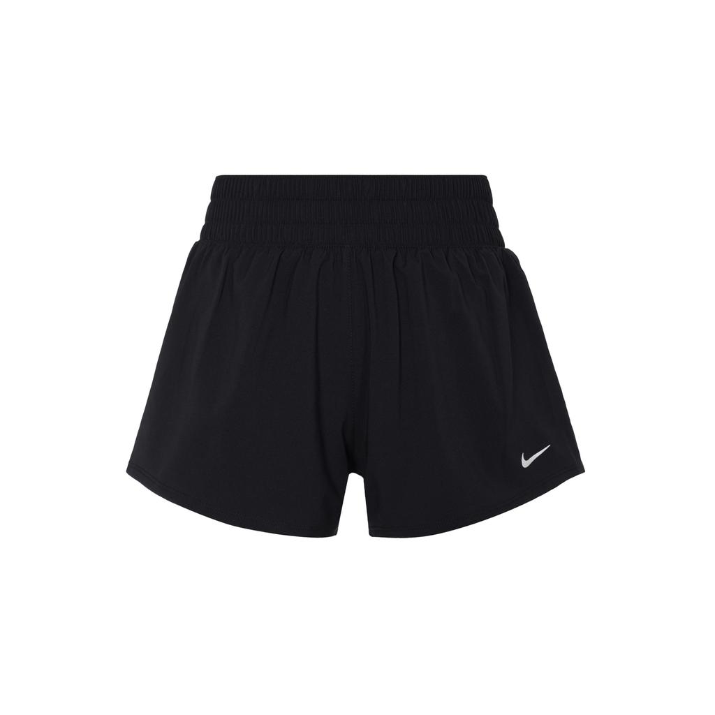Nike Dri-Fit One Solid Logo Waistband Straight Leg Shorts Women Bottoms Black DX6011-010