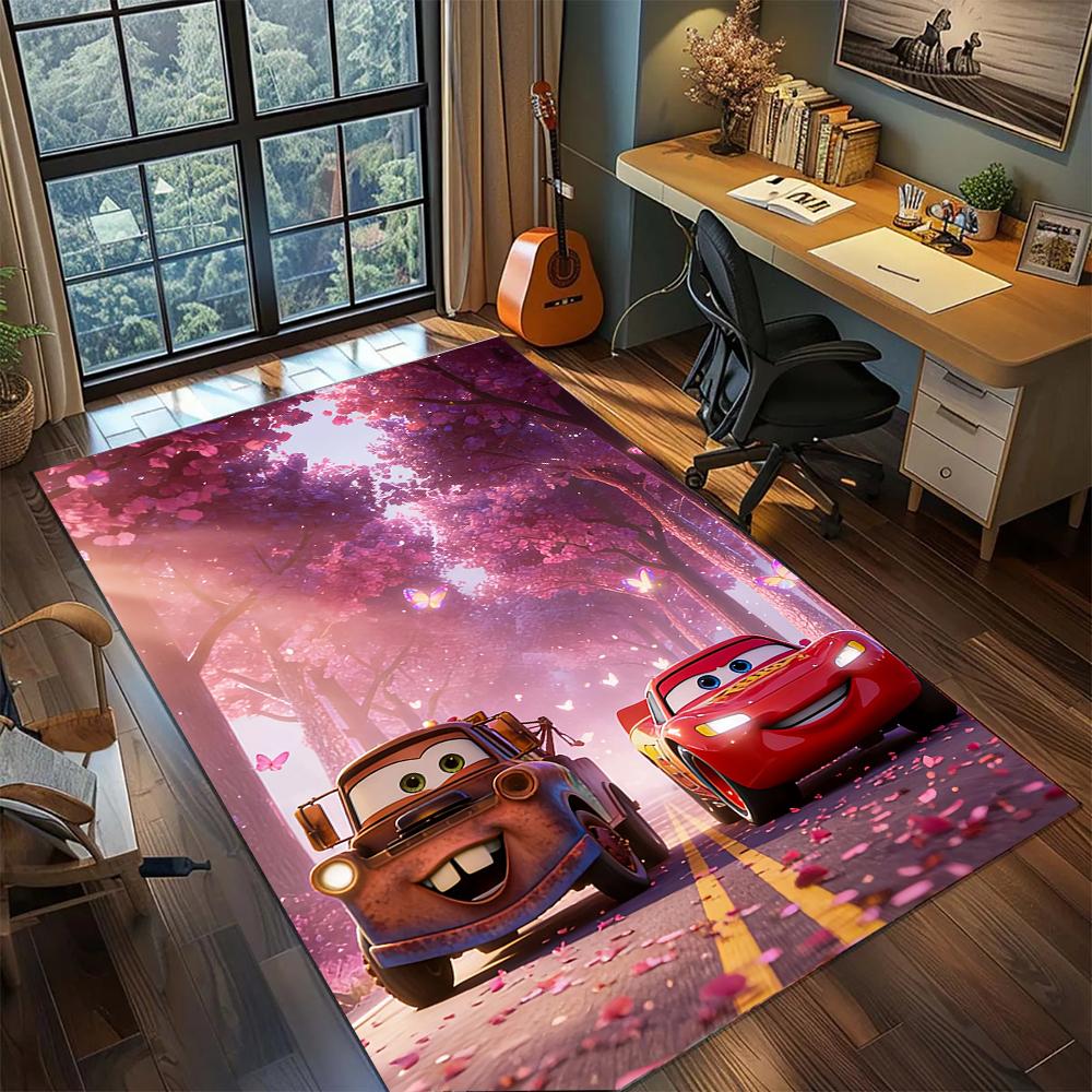 Movie Piston Cup Lightning McQueen Track Rug Carpet Large Area Rug Non Slip Washable Floor Mat Gamer Room Bedroom Home Decor