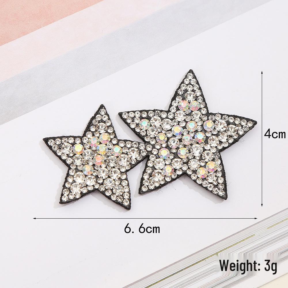 Full Diamond Rhinestone Star Patch – Self-Adhesive Crystal Flower for Shoes, Hats, and Clothing