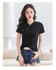 Enhanced Slim Fit Minimalist Cotton T-Shirt with Chinese and Korean Style Buttons - Short Sleeve Women's Top