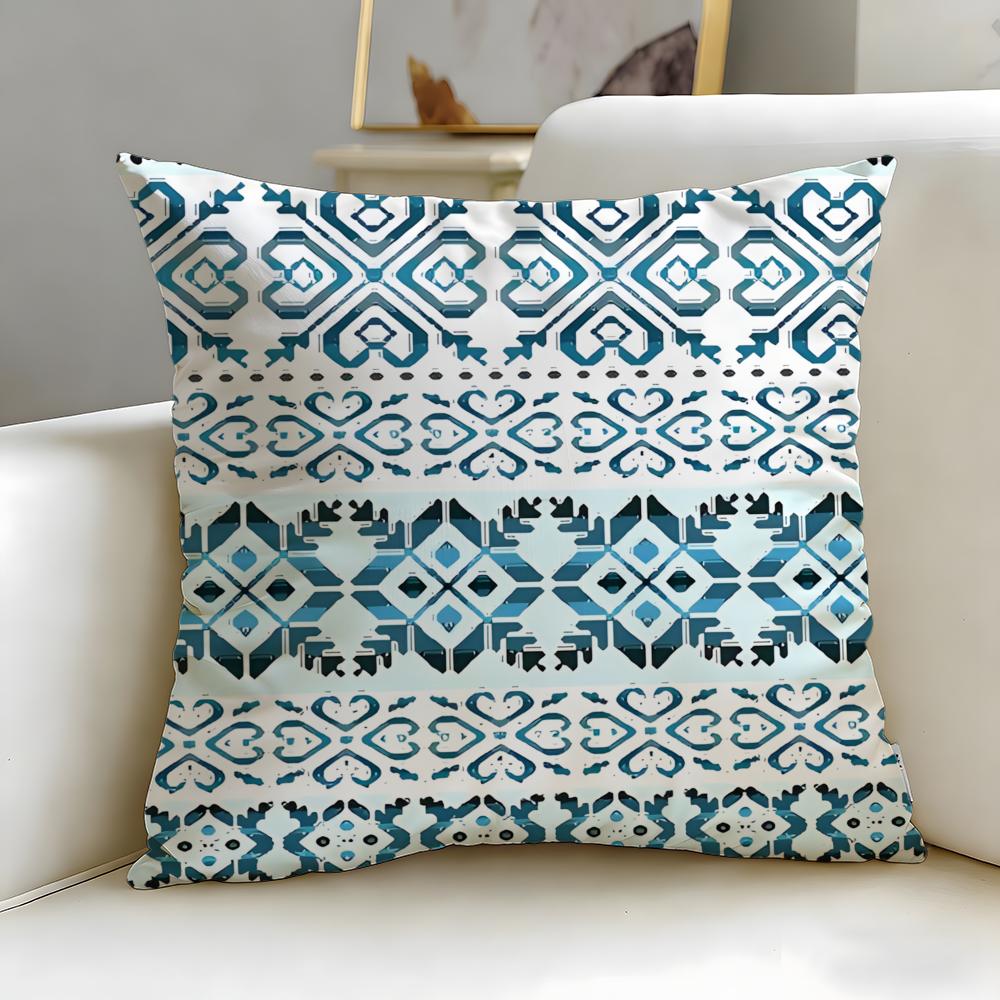 Fair Isle Muster Kissenbezug Weich Leicht zu Waschen Kissenhülle Vielseitig für Sofa Bett Reise und Büro
