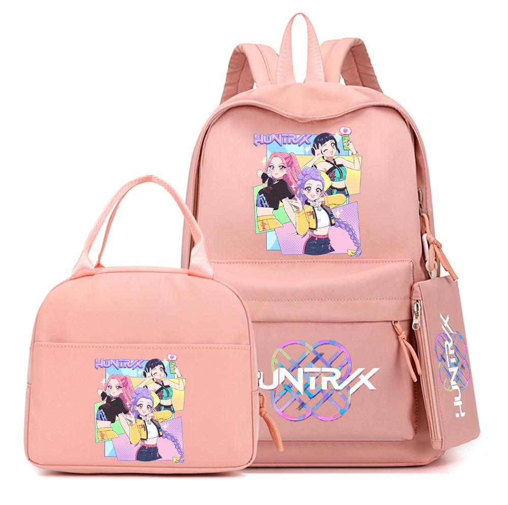 3 Stück/Set Süßer Anime K-Pop Bedruckter Rucksack mit Handtasche Federmäppchen für Teenager Schüler Junge Mädchen Schultasche Bücherrucksack Große Kapazität Reisetasche