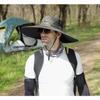 Men Wide Brim Sun Hats Upf50+ Waterproof Breathable Bucket Hat For Fishing, Hiking, Camping