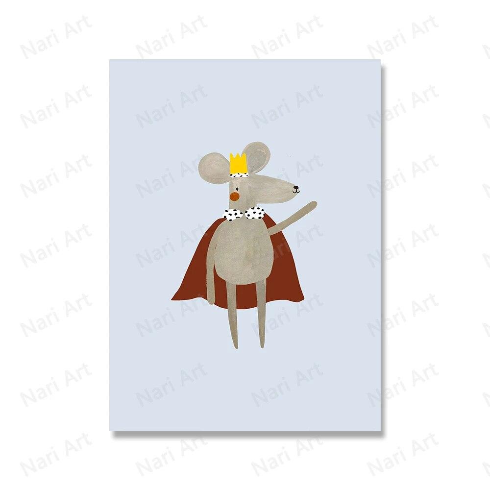 Kreslená myš Gepard Panda Bird Nástenné umenie Obraz na plátne Severské plagáty a obrazy Kvety Citáty Obrazy pre detskú izbu Dekor Bez rámu