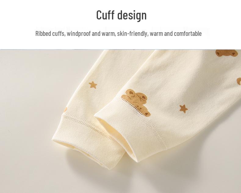 Children's Cotton Underwear Set: Wireless, High-Waisted Tummy Protection Pants, Toddler Autumn/Winter Two-Piece Base Layer.