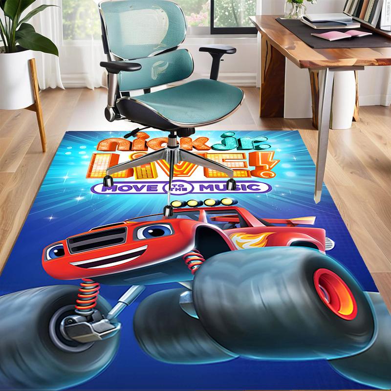 1pc Blaze and the Monster Machines (2) Design Area Rug - Non-Slip, Soft & Cozy Floor Mat for Living Room, Bedroom, Office - Indoor/Outdoor Decorative