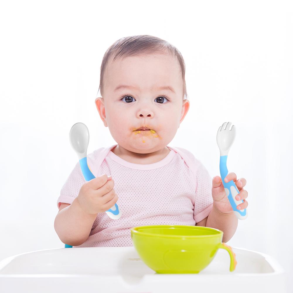 Cuillères En Silicone Souples Pour Bébé - Lot De 5 Couleurs - Résistantes à La Chaleur - Sans BPA - Avec Pilulier Offert