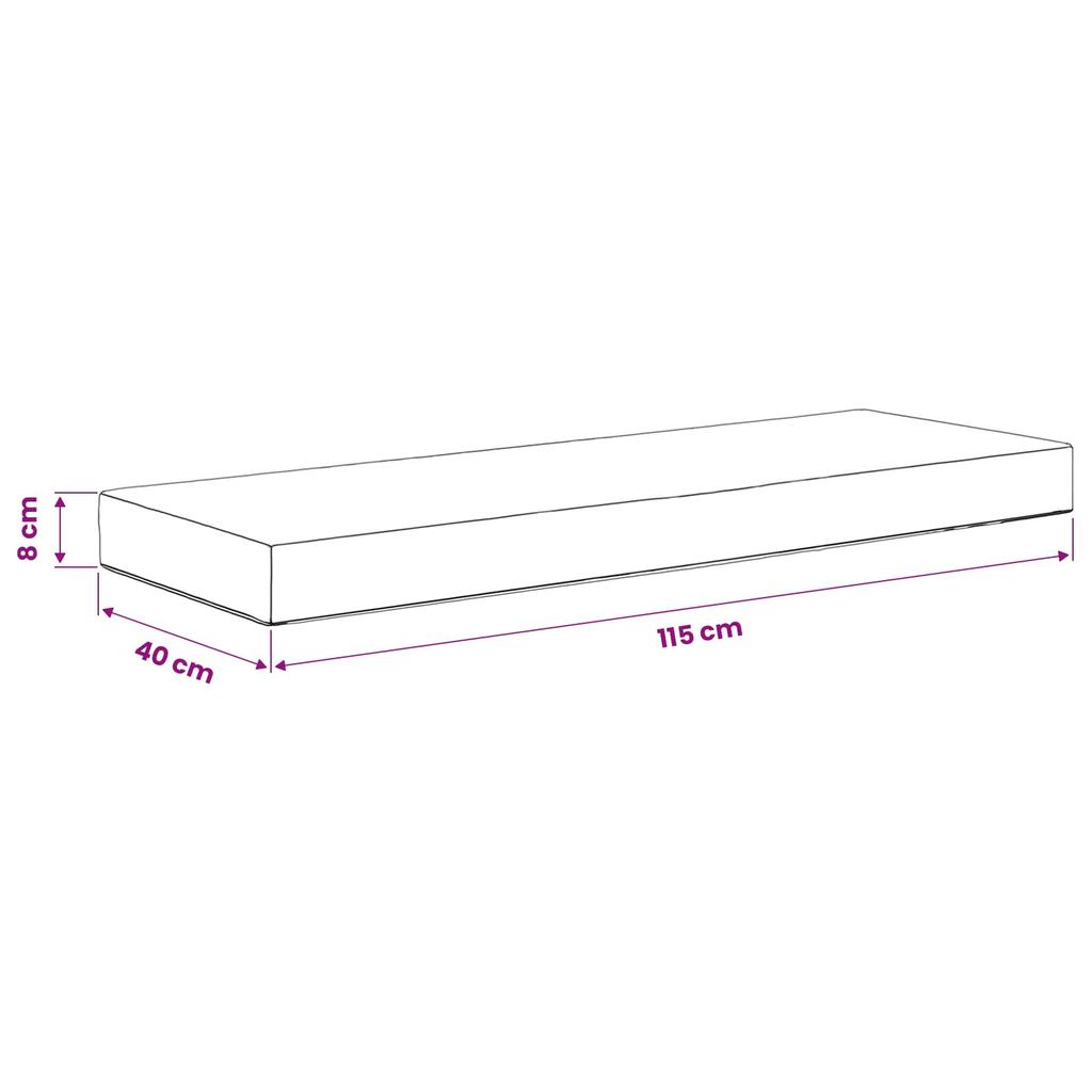 Outdoor Seat Cushion Cream 115 X 40 X 8 Cm 100percent Polyester