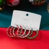Exaggerated Red and Green Fashion Personality Christmas Day Colorful Spiral Geometric Earring Earrings