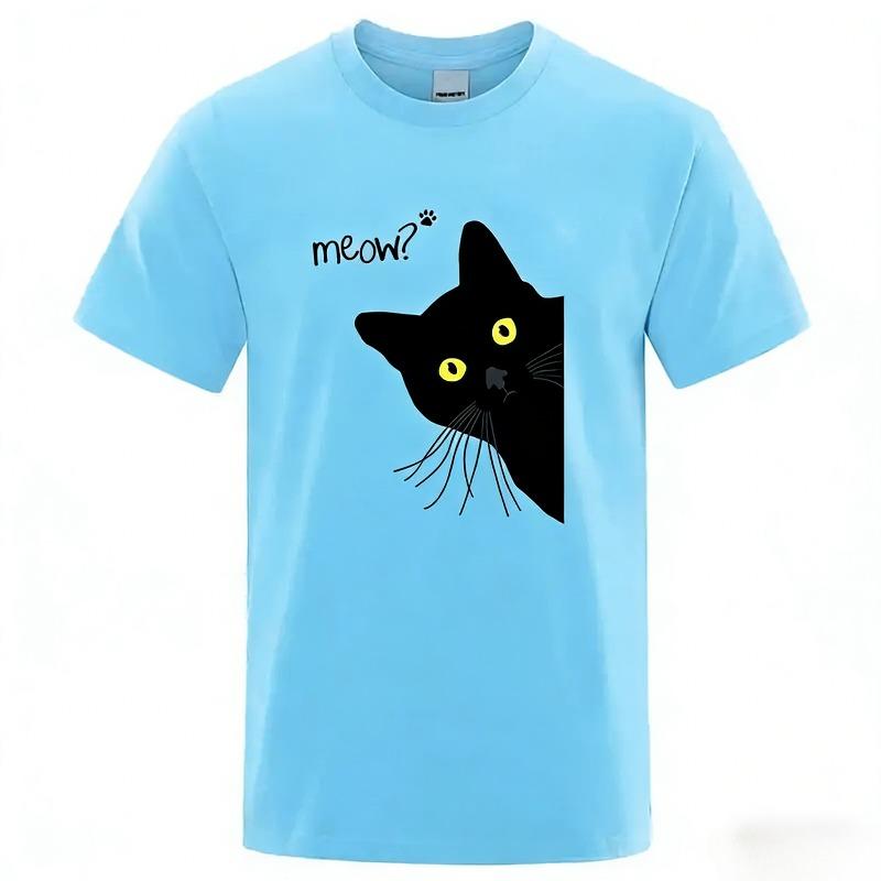 Men Funny T-Shirts Tee Clothes Summer Top Male High Quality Loose Cotton 100% Short Sleeve Sweat-Absorbent Fabric Simple Stylish