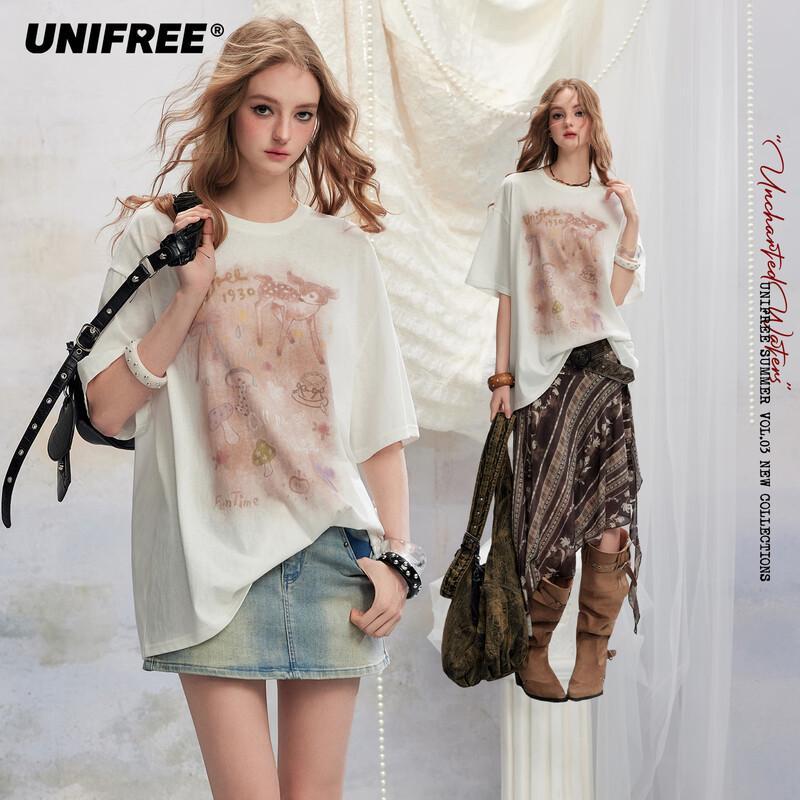 UNIFREE Fairy Tale Print Loose Fit T-Shirt M