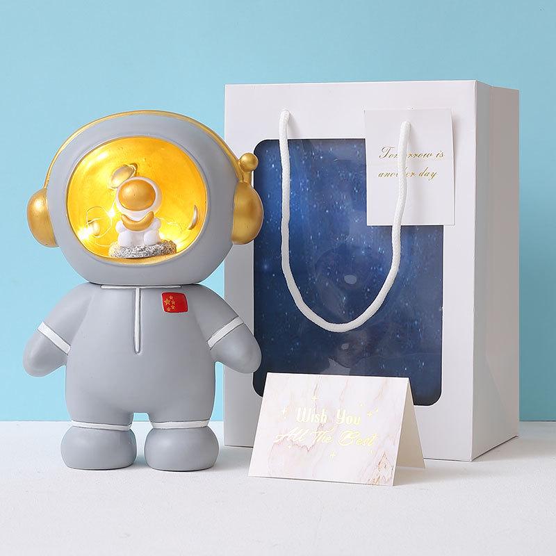 Astronaut Night Light Piggy Bank - Graduation & Birthday Gift for Boys