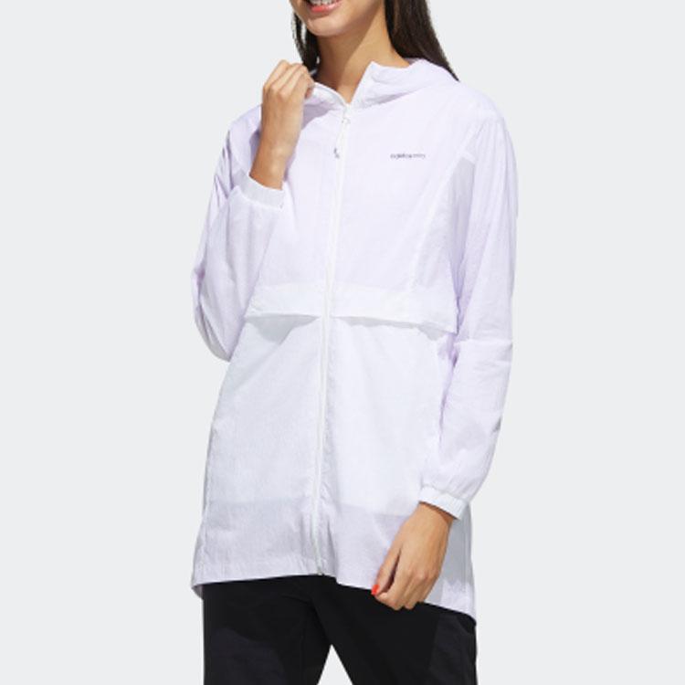 Adidas Neo Solid Color Long Coat Women Coats White FN6432