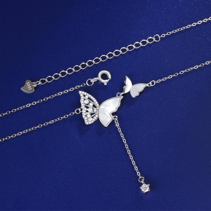 Collier Animal Papillon à Franges Chaîne de Clavicule Vent Ins Féminin Bijoux Pendentif Col Tempérament Premium