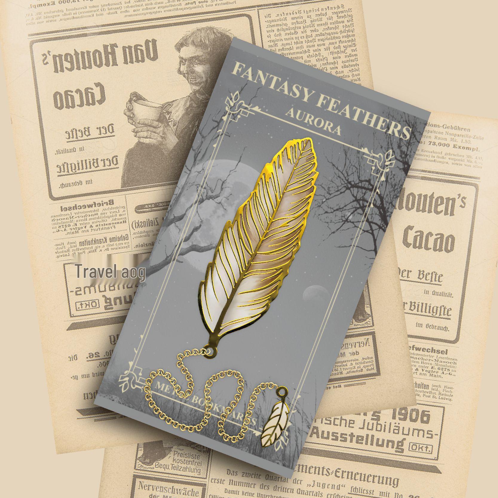 Elegant Feather & Ink Metal Bookmark - Classical Chinese Style Souvenir & Creative Student Gift