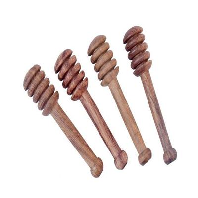 10.16  Cm Handcrafted Wooden Honey Dipper Stick Set of 4