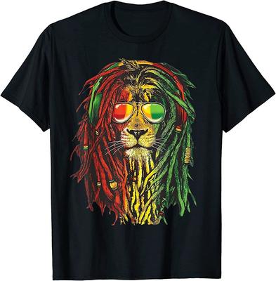 Rasta Reggae Lion Sunglass Art Rastafari minnaar Unisex T-shirt