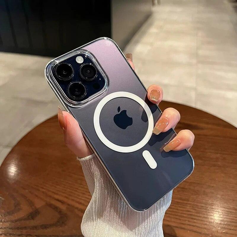 Transparent Magnetic For Magsafe Wireless Charger Case For iPhone 14 13 12 11 Pro Max Plus Mini X XR Protector Cover Accessories