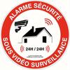 1pc 2d Flat 20*20cm, Security Alarm Under Video Surveillance Wooden Sign, for Restaurant Shop, Farmhouse, Street, Shop, Bar, and Coffee House Decor.