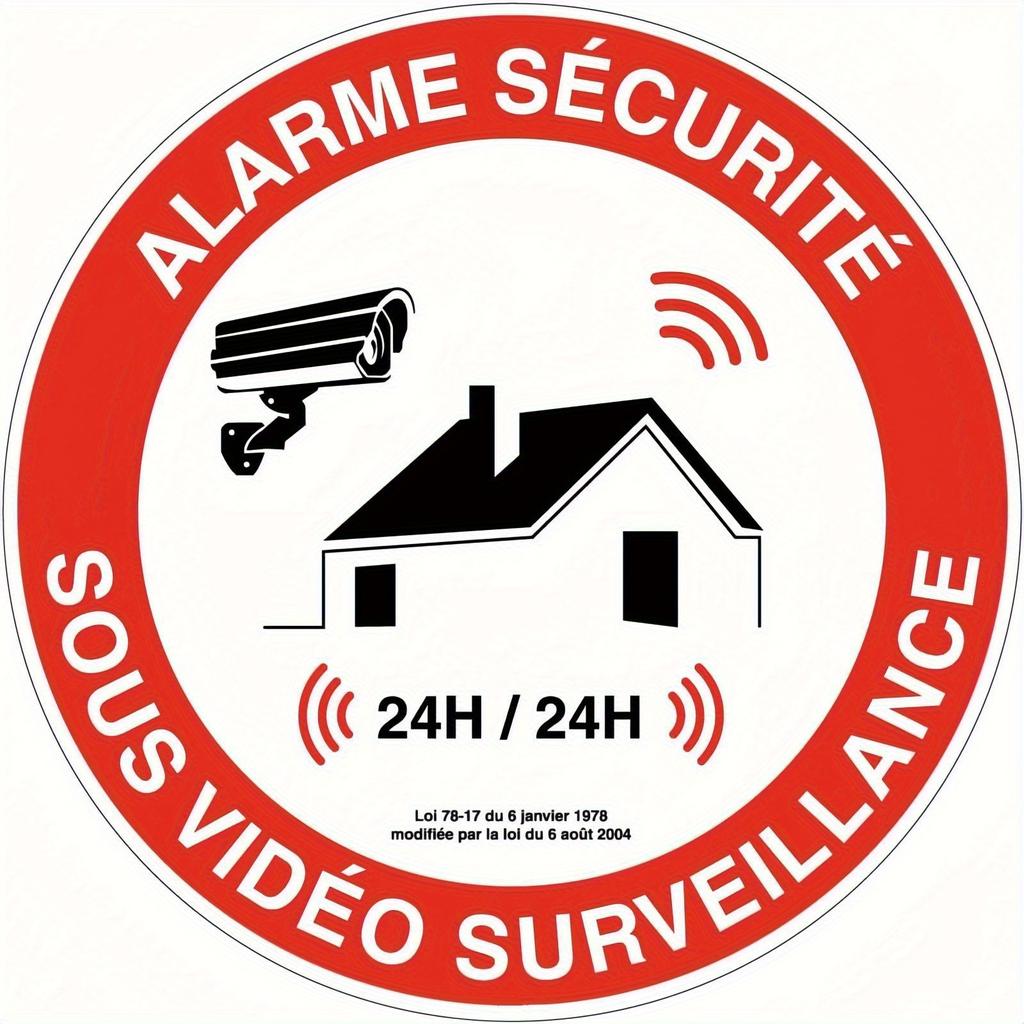 1pc 2d Flat 20*20cm, Security Alarm Under Video Surveillance Wooden Sign, for Restaurant Shop, Farmhouse, Street, Shop, Bar, and Coffee House Decor.