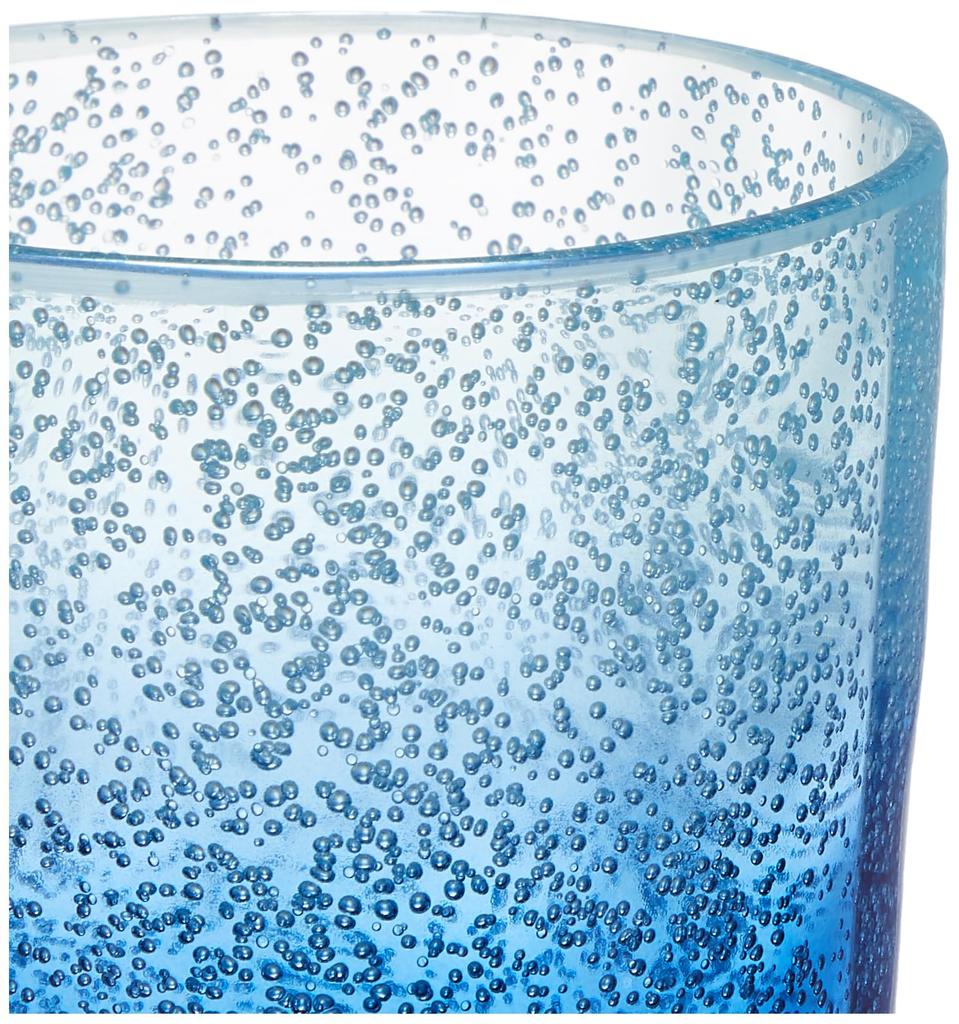 Ethical, Unbreakable, BPA-free OCEANIC OMBRE Glass Tumbler for Coffee or Drinking. Approximately 367ml Capacity, 11cm Tall, and Weighing 106g.