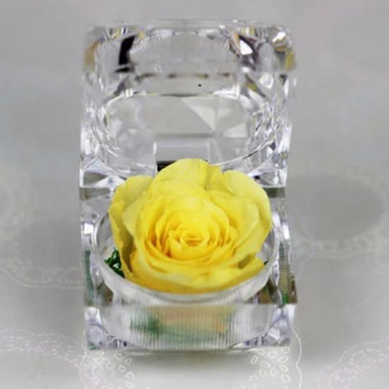 Romantic Ring Box Handmade Plastic Nice-looking Forever Rose Jewelry Box for Anniversary