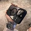 Luksusa caurspīdīgs bezvadu uzlādes Magsafe maciņš iPhone 15 14 13 12 11 Pro Max 15 Plus magnētisks triecienizturīgs bufera maciņš vāciņš
