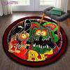 Tappeto Rotondo Garage Hot Rod Rat Fink Retrò, Tappetino Decorativo Artistico Personalizzato, Tappeto da Area Lavabile Antiscivolo per Camera da Letto e Ufficio