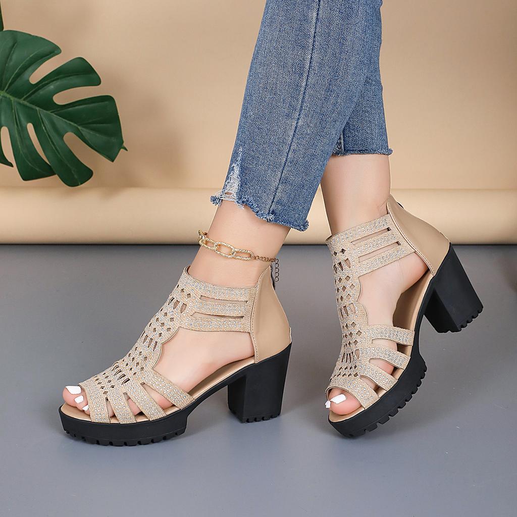 Fashion Women High Heel Sandals Summer Rome Fashion Hollow Platform Sandals Comfortable Outdoor Casual Dress Shoes Sandalias De Mujer