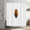 Rustic Owl Shower Curtain Farmhouse Bathroom Decor Nature Birds Patterned Fabric Backdrop Vintage Home Decor